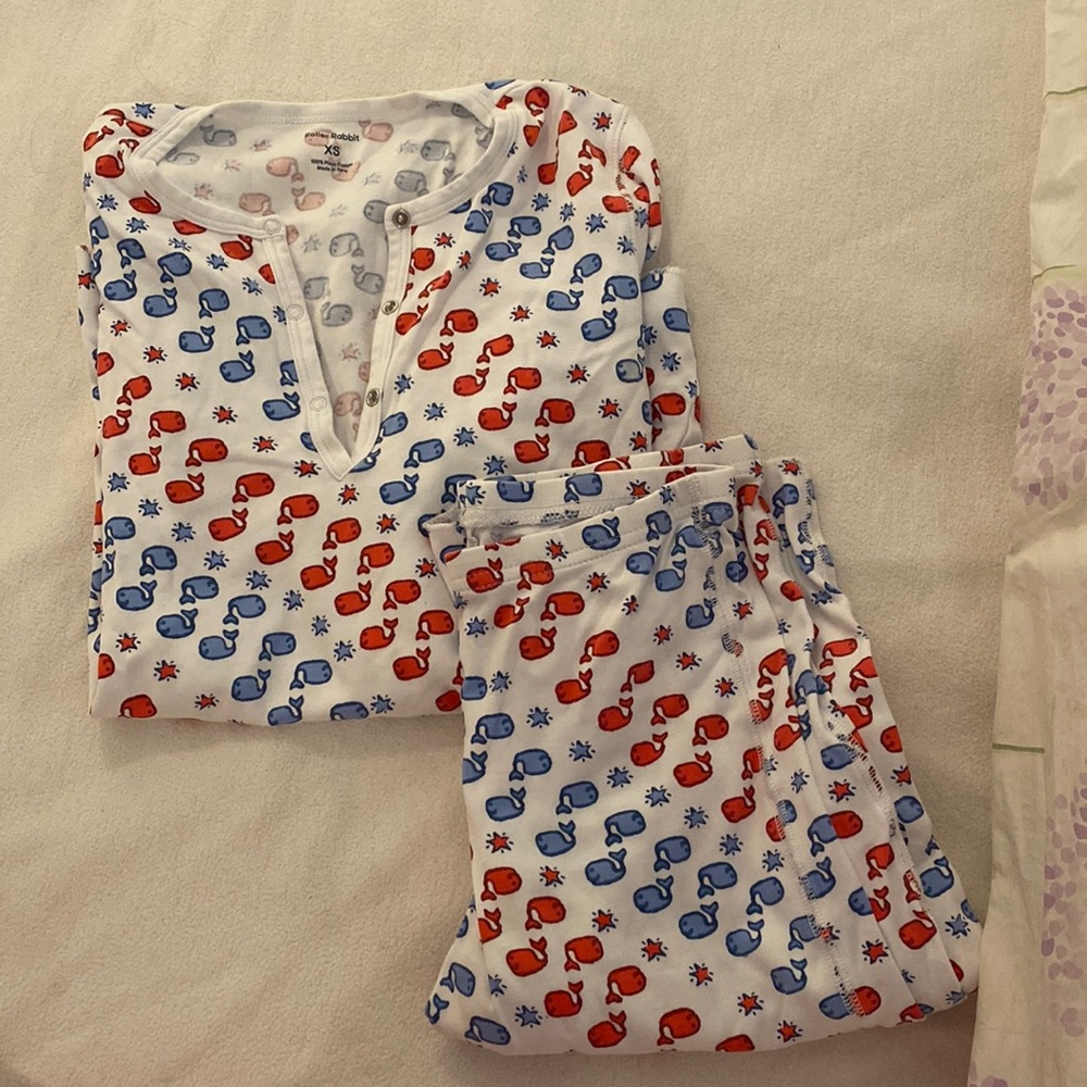 Blue and Red whale pajamas
